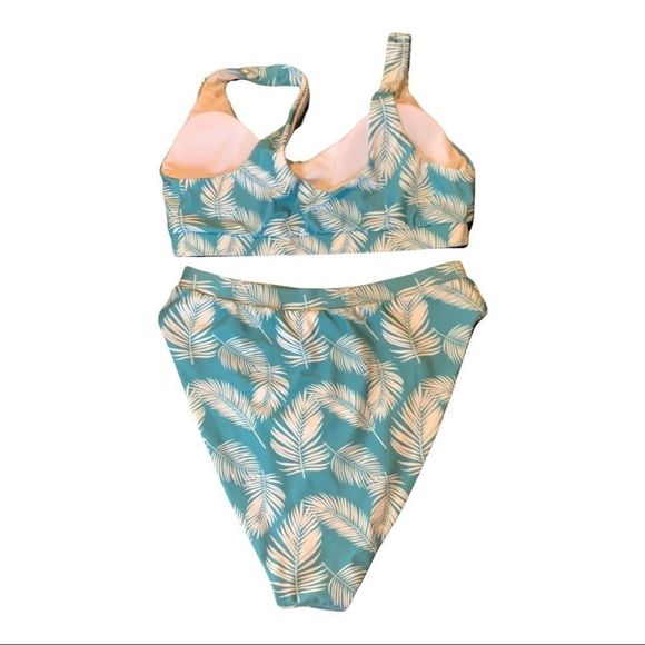 Pink Lily Seaside Escape Leaf Print Bikini - Picture 7 of 8